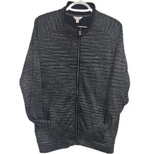 CALVIN KLEIN ZIPPER JACKET- BLACK AND GREY